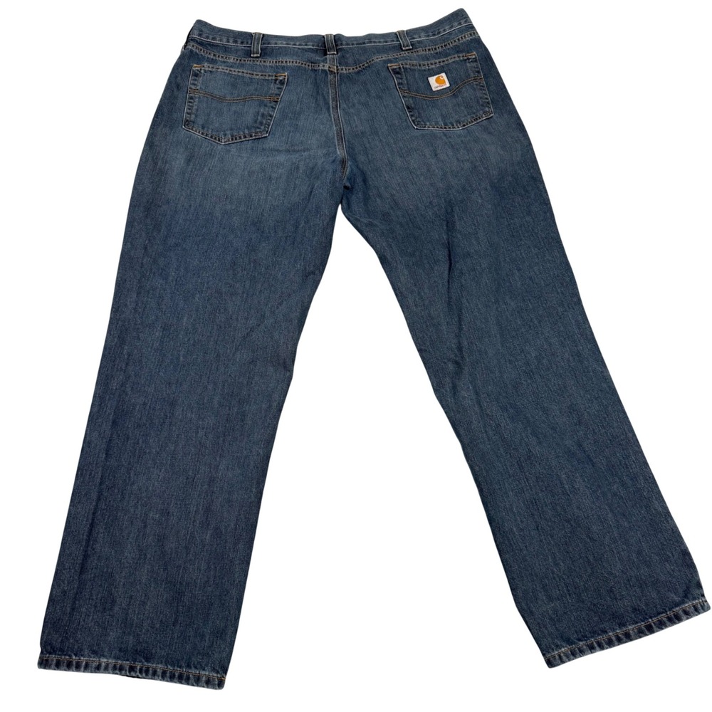 Carhartt Relaxed Fit Blue Denim Jeans Mens 42x32 Utility Straight Leg Workwear